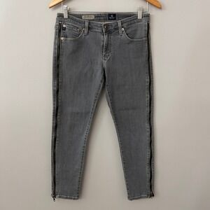 AG Adriano Goldschmied Camilla Women 29 Super Skinny Ankle Zip Jeans Gray USA